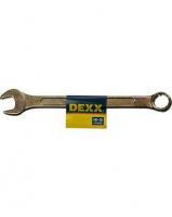 Комбинированный гаечный ключ DEXX желтый цинк 12 мм 27017-12